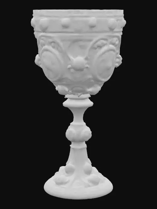 3D model for A rich decorated jeweled goblet with big jewels, #PBR#