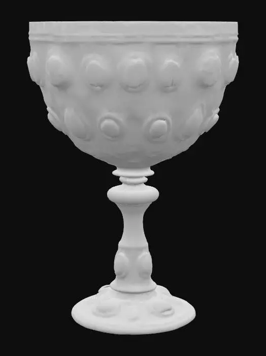 3D model for A rich decorated jeweled goblet with big jewels, #PBR#