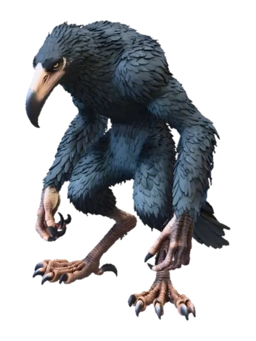 Anthro Raven - Feathered 3D model, vytvořený pomocí AI