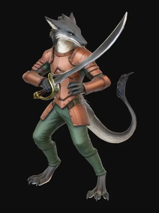 3D model for Sergal Sword Fighter