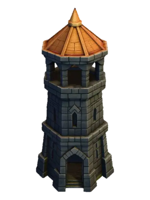 Stone Watchtower by Karrades — made with Meshy AI 3D generator, free FBX OBJ GLB STL download