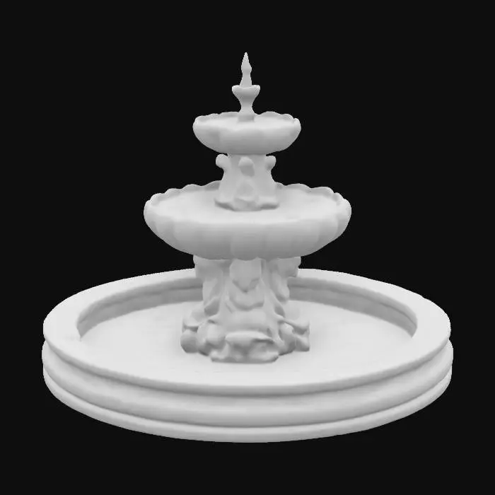 3D model for A round two-story fountain