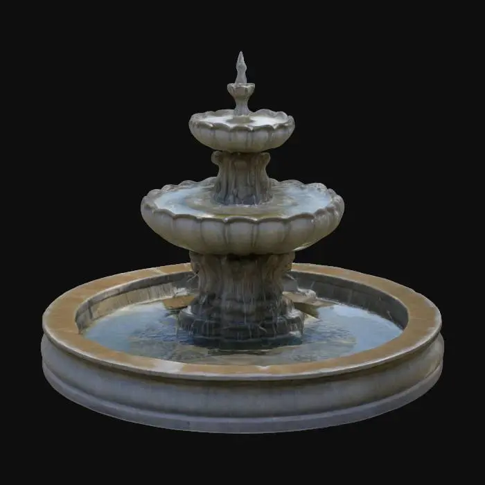 3D model for A round two-story fountain