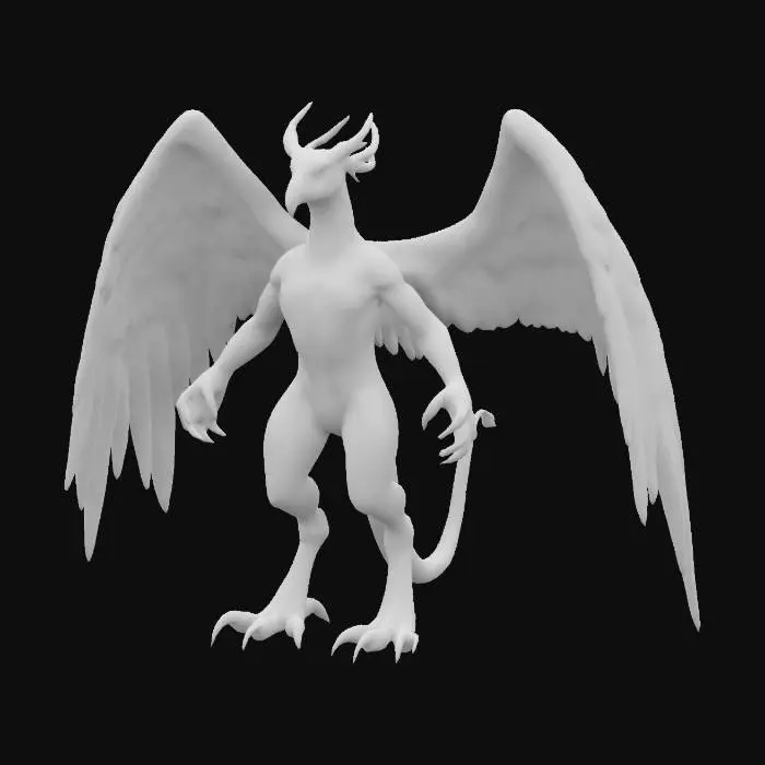 3D model for Anthro griffin dragon