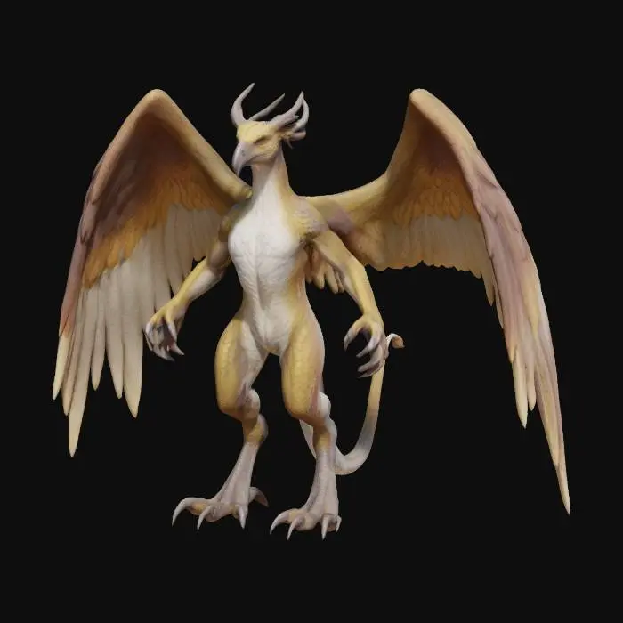 3D model for Anthro griffin dragon