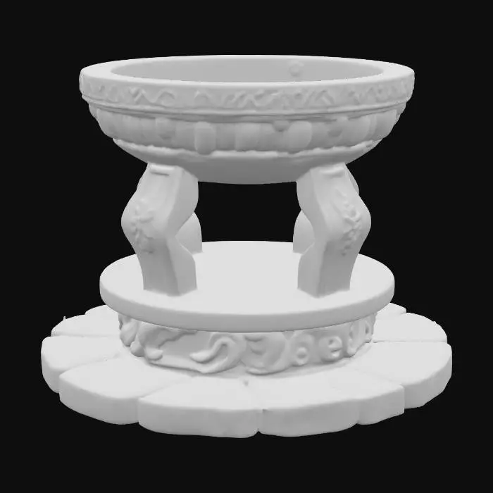 3D model for A stone brazier, standing on a small stone platform
