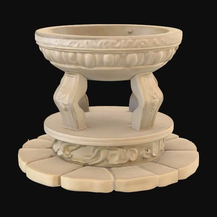 3D model for A stone brazier, standing on a small stone platform