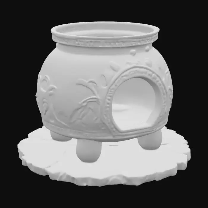 3D model for A stone brazier, standing on a small stone platform