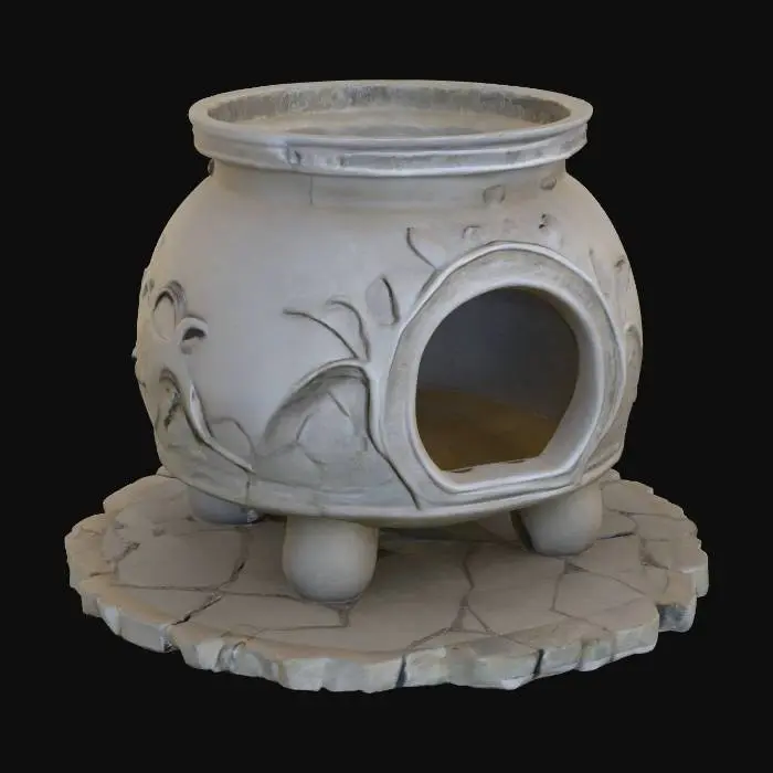 3D model for A stone brazier, standing on a small stone platform