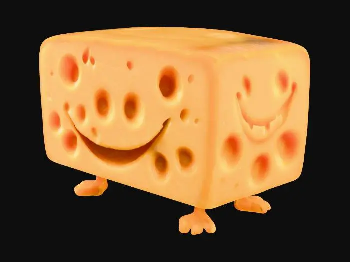 3D model for a walking piece of cheese
