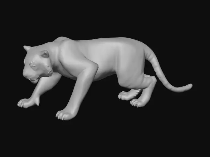 3D model for A tiger getting ready to pounce.