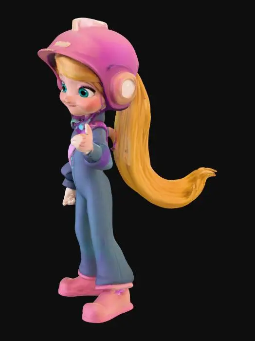 3D model for Rapunzel dressed up like Sully from Monsters inc