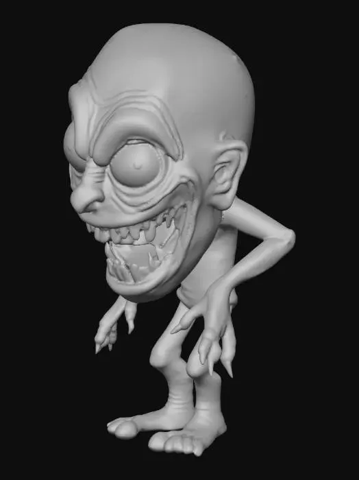 3D model for a scary house that is alive. it has a scary face and arms and legs