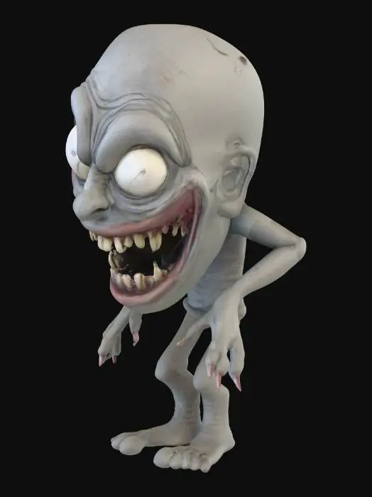 3D model for a scary house that is alive. it has a scary face and arms and legs