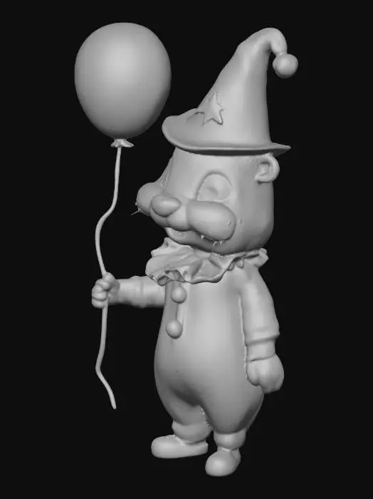 3D model for a cute beaver dressed up as  a clown for halloween