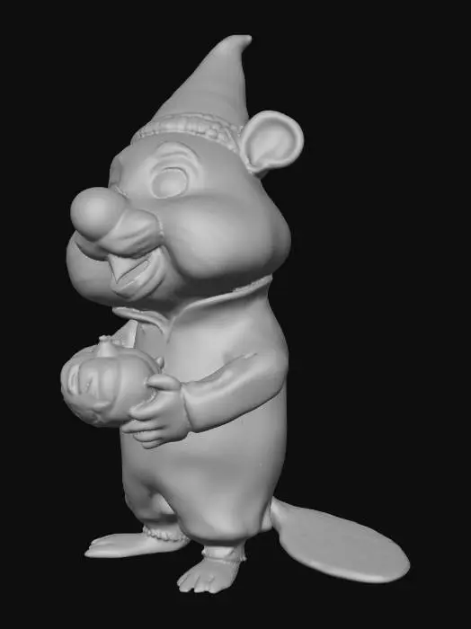 3D model for a cute beaver dressed up as  a clown for halloween