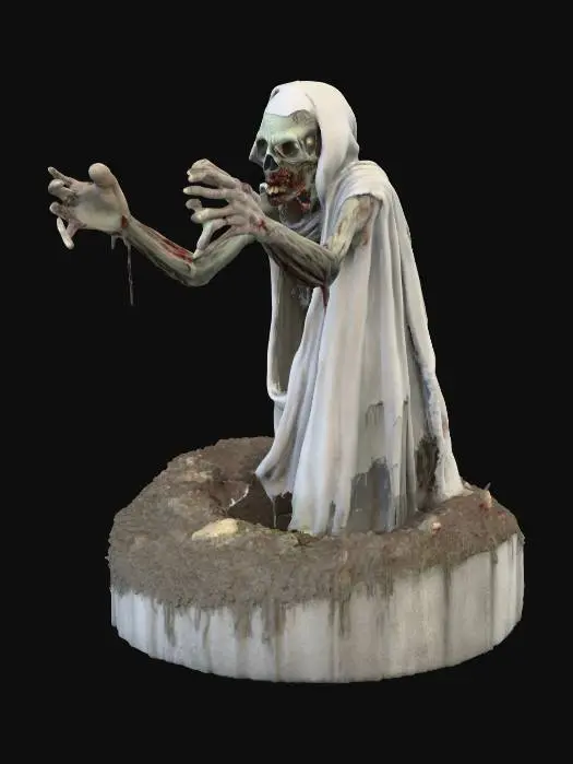 3D model for a zombie coming  up from a grave