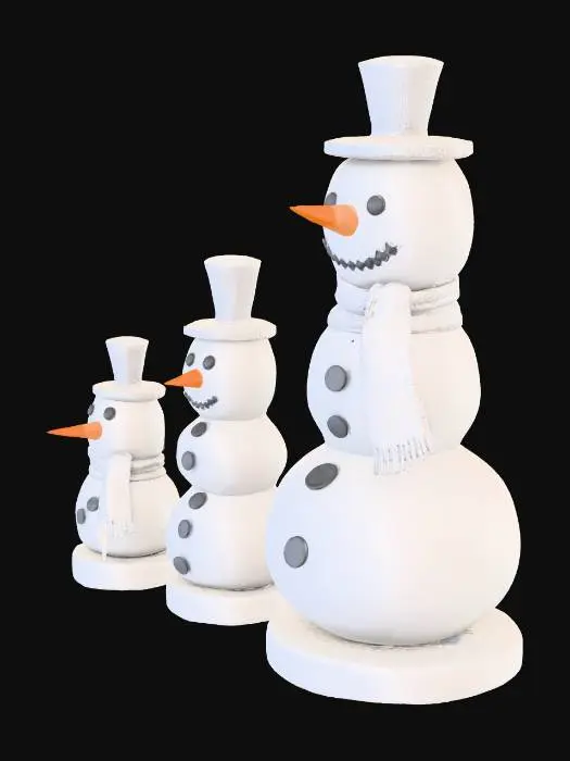 3D model for three little snowmen