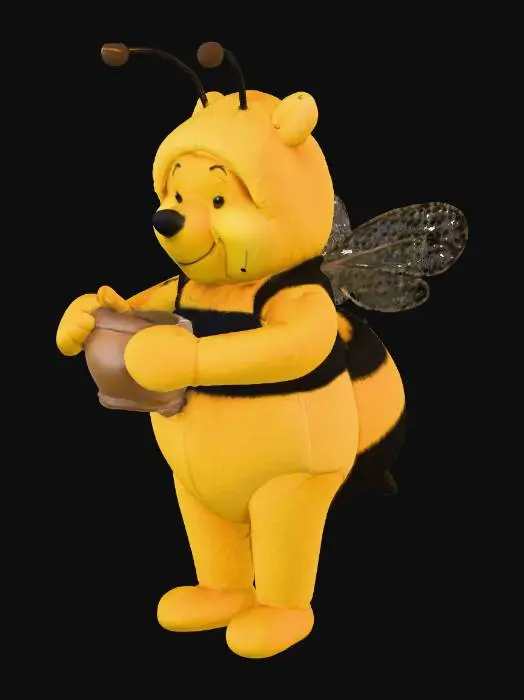 3D model for Winnie the pooh dressed as a bumble bee for Halloween