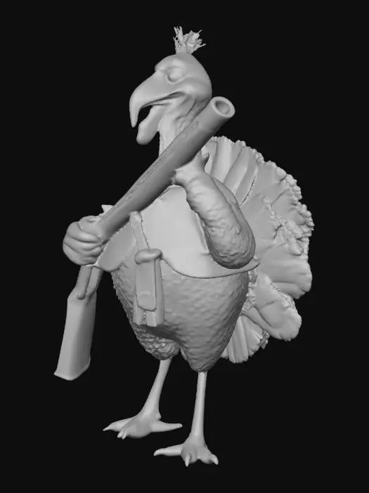 3D model for A turkey carrying a musket
 #Thanksgiving#