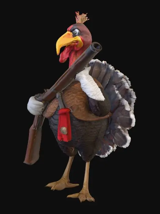 3D model for A turkey carrying a musket
 #Thanksgiving#