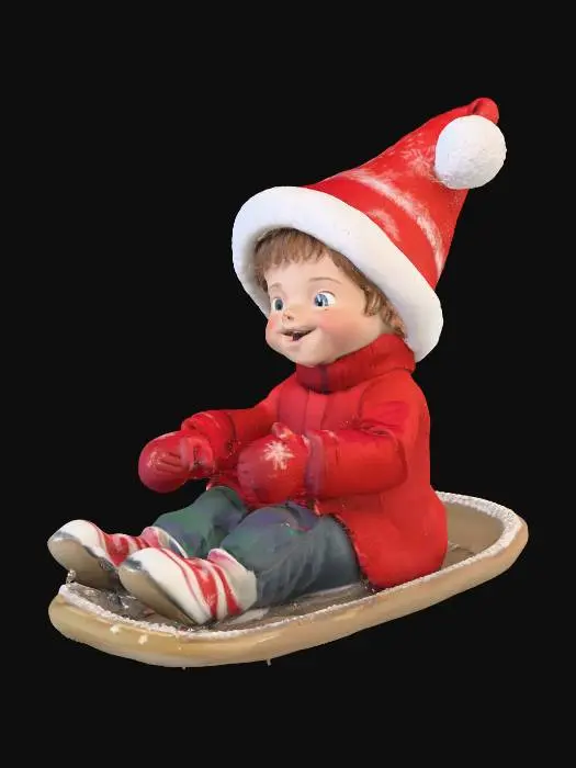 3D model for a child sledding down a snowy hill., #Christmas2025#