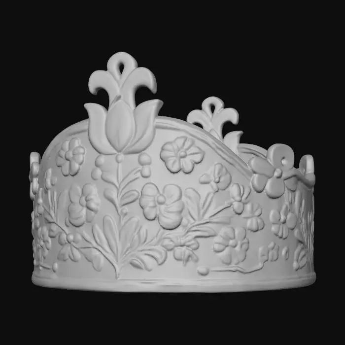 3D model for Floral Silver Crown