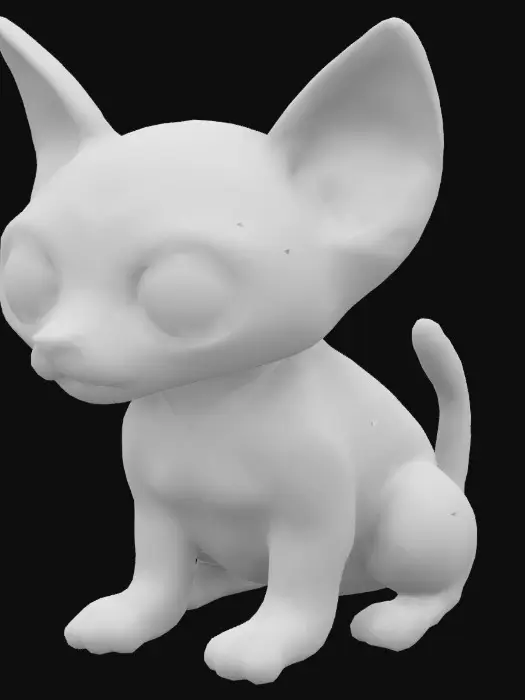 3D model for Chibby Sphynx cat cute look with galactic blue eyes, #game figure#