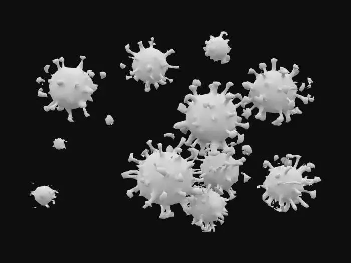 3D model for cell shaded 3d cartoon-like viruses that cn be looking like corona, cocci or flagellated viruses