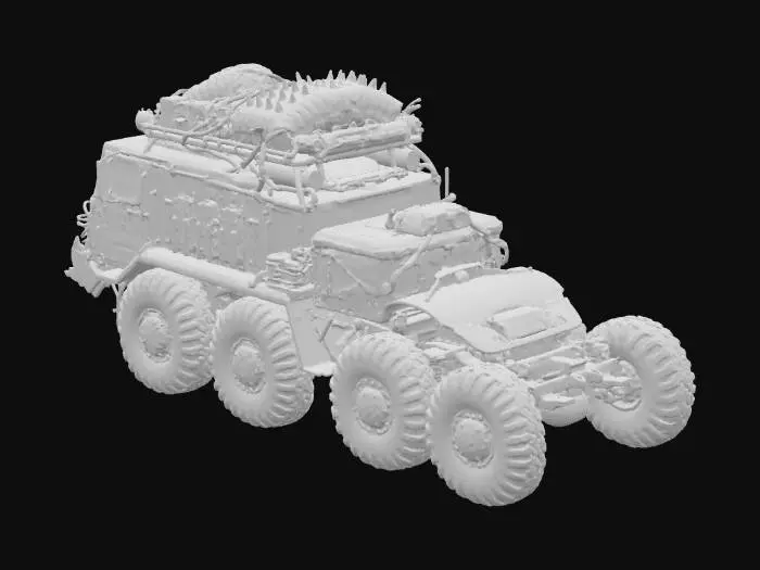 3D model for post apocalypse soviet truck MAZ-537, mad max style