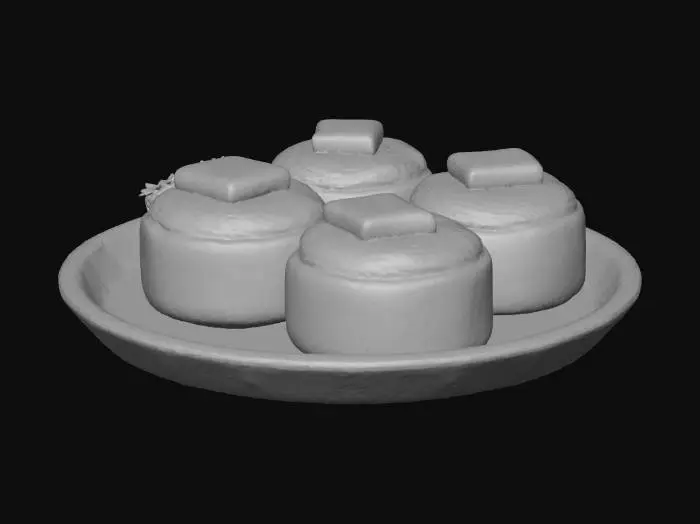 3D model for Butter Biscuits and Strawberries