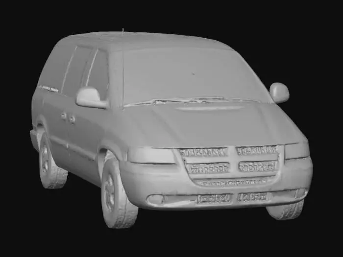 3D model for 1999 Dodge Caravan Burgundy Van