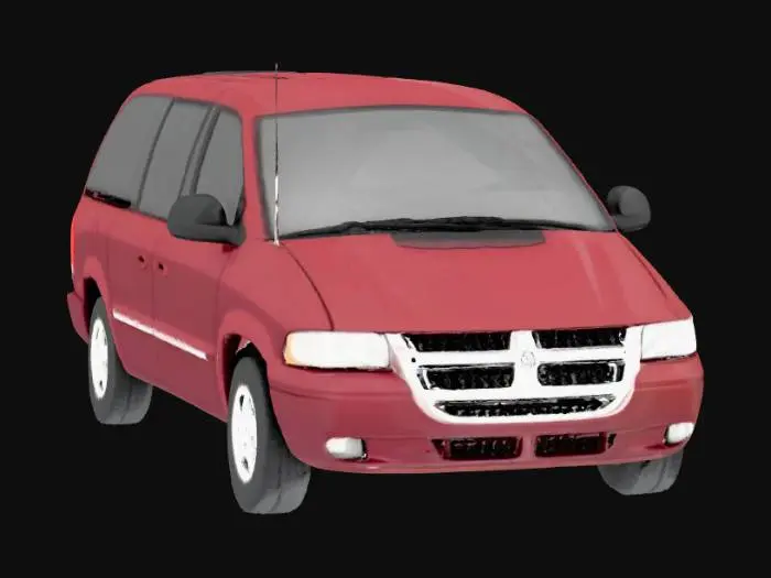 3D model for 1999 Dodge Caravan Burgundy Van