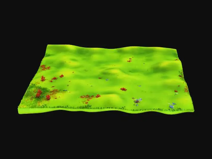 3D model for Third Earth's American flat green land