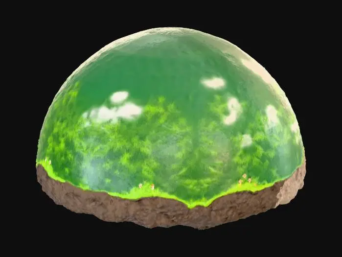 3D model for Third America Earth's flat green lands