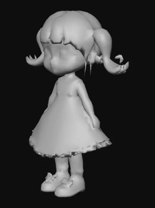 3D model for Annabelle in a white dress cute shoes