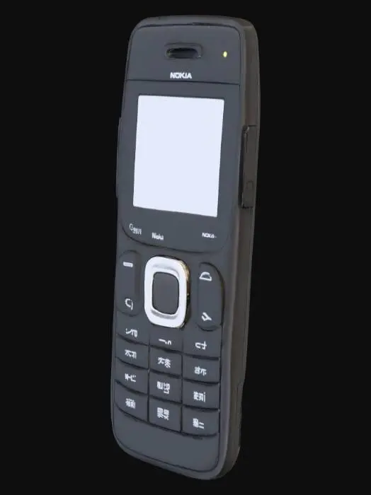 3D model for Old Keyboard Black Nokia cellphone with a front black screen