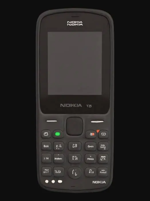 3D model for Old Keyboard Black Nokia cellphone with a front black screen