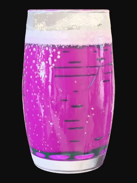 3D model for A medium sized glass of fizzing purple grape juice