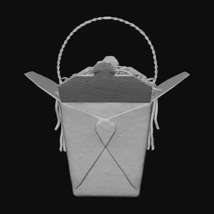 3D model for A white box of chow Mein noodles