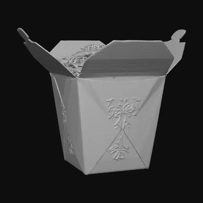 3D model for A white box of chow Mein noodles