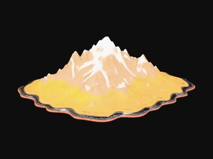 3D model for Please provide an image of the mountains from the provided reference