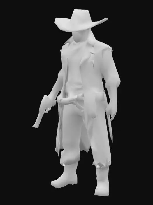 3D model for A western bounty hunter turned disillusioned drifter on a mission of revenge