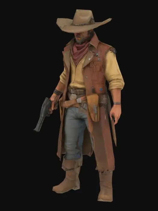 3D model for A western bounty hunter turned disillusioned drifter on a mission of revenge