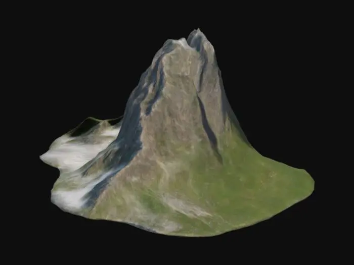 3D model for 带上坡道的山体