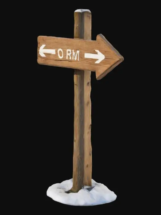 3D model for 带向右箭头的木制路标