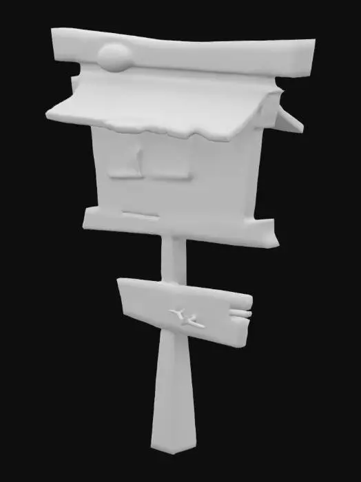 3D model for Directional Minecart Sign