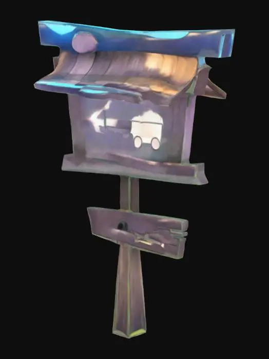 3D model for Directional Minecart Sign