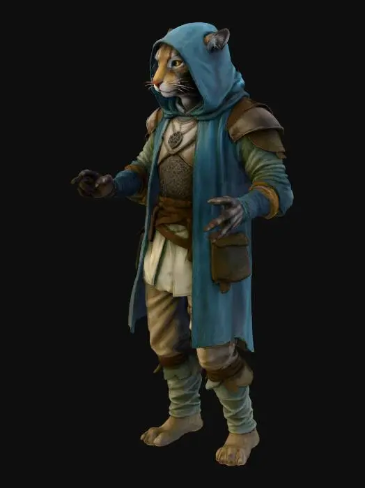 3D model for Mystic Feline Warrior alchemist healer