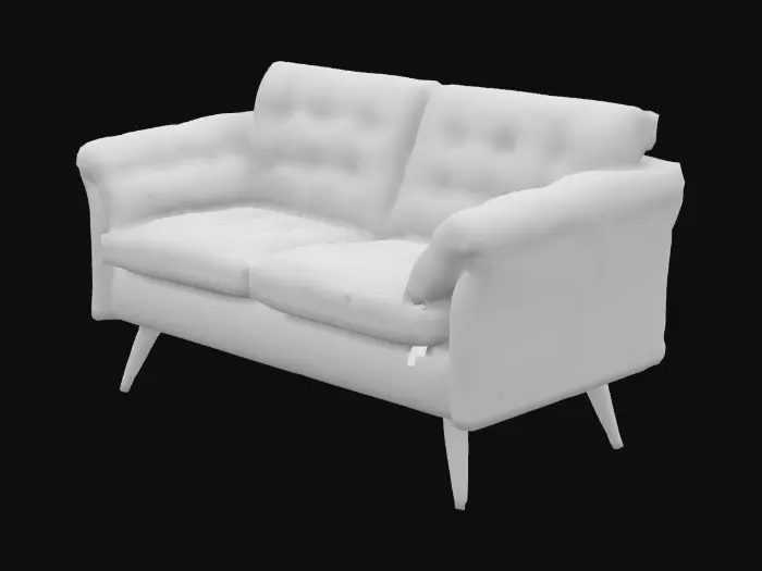 3D model for couch 2-seats puffy pastel colors modern 